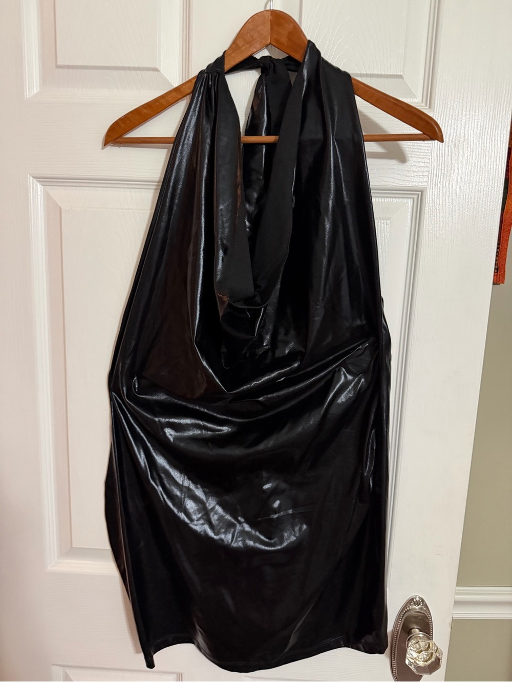 Satin-Look Black Halter Dress 2XL